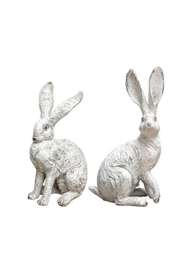 Lijinxu 2 Adet Masaüstü Reçine Hayvan Figürleri Tavşan