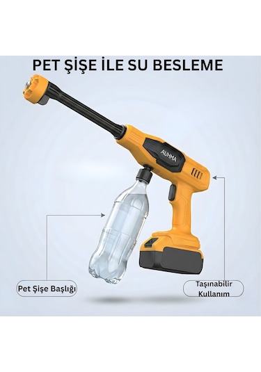 Npo Auhma Acr07s Reel 203psı Çift Akülü Yeni Nesil Motor 12 Parça Profesyonel Oto Yıkama Tabancası