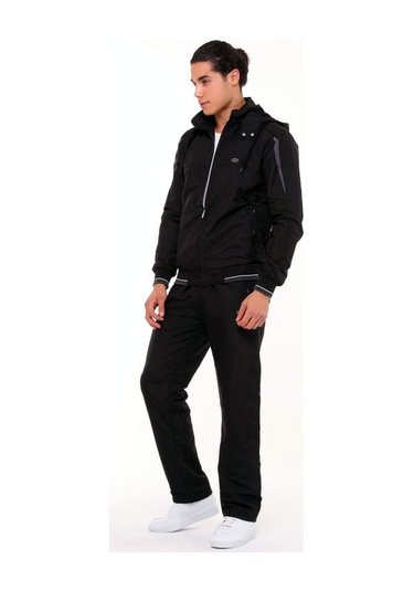 Siyah Erkek Yarım Balıkçı Yaka Micropoly Eşofman Takımı Edy2593s Siyah