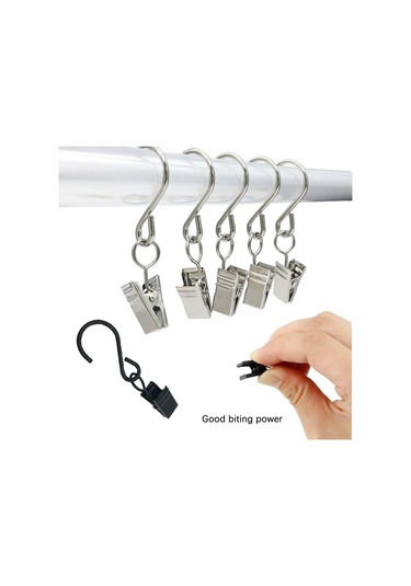 Kosona 50 Adet S形 Sünger, Paslanmaz Çelik, Ev Dekorasyonu, Bahçe, Partiler, Tente, Perde, Fotoğraf Asma Kancaları, Siyah Çok Renkli