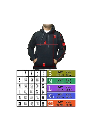 Lacivert Kapşonlu Kanguru Sweatshirt Lacivert