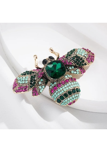 Vintage Klasik Kadınlar Lüks Arı Kristal Broş Takı Büyük Rhinesotne Metal Style 3 Style 3 Çok Renkli