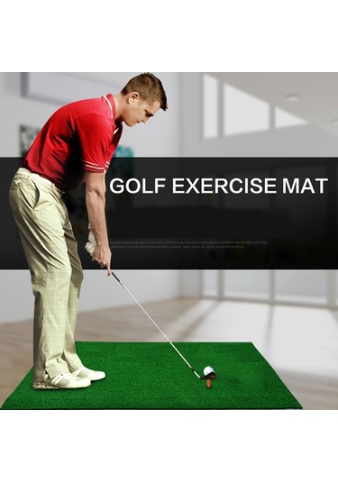 Qingmipy Ev İçi Golf Vuruş Egzersiz Matı - Taşınabilir 60x30cm Nylon Sbr Top Matı - Golf Becerilerini Geliştirme Aleti Yeşil