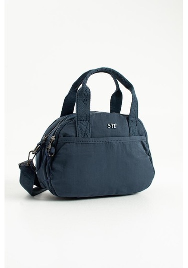 Kadın Omuz Çantası Elde Tutmalı Çapraz Askılı Postacı Bayan Çantası 20 27 Cm Astarlı Hafif Kumaş Lacivert