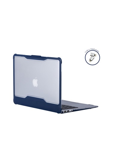 Macbook Uyumlu Air Kılıf Darbe Emici Outdoorhf Touchıd'li A1932 İle Uyumlu 2018/2019 Mavi