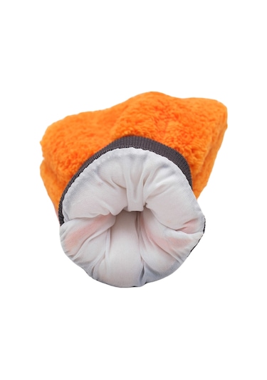 Welsoft Oto Yıkama Eldiveni Astarlı Araç Temizleme Mikrofiber Araba Cila Eldiveni Turuncu