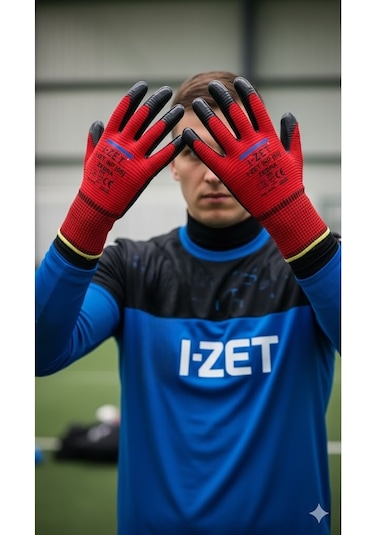 I-zet Inp05 Zebra No 9 Polyester Örme Nitril Eldiven 288 Adet