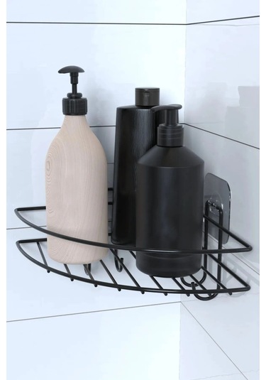 Zmc Bilişim Yapışkanlı Banyo Köşeliği Kancalı Köşe Rafı Duş Şampuanlık Duvar Düzenleyici Organizer Raf Çok Renkli