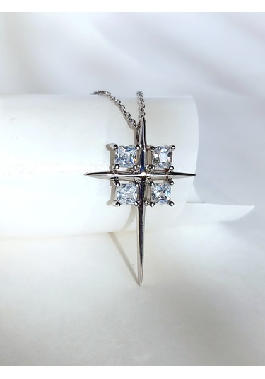 Sırrıus Kutup Yıldızı 18 Ayar Altın Kaplama Gümüş Kadın Kolye