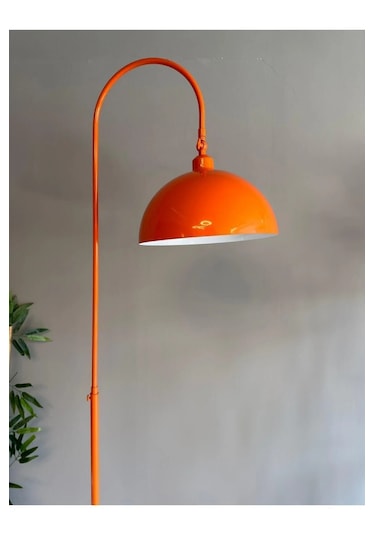 Bamyum Turuncu Lambader Hareketli Başlık Modern Dekoratif Metal Oturma Odası Çalışma Odası Zemin Lambası Turuncu