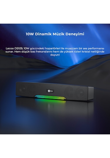 Lecoo DS109 Bluetooth/AUX/TF KART/USB 10W Soundbar Hoparlör
