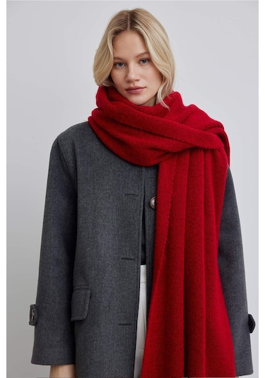 Manuka Cozy Yumuşak Dokulu Atkı Kırmızı