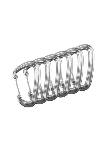 Pazly Skycity 6'lı 7075 Alüminyum Dağcılık Tokası - Hızlı Asma Hamak Kancası, Gümüş Gümüş, Kilitsiz, Dağ Yürüyüşü İçin Gümüş