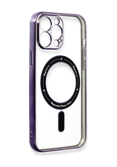 İphone 14 Pro Max Kılıf Magsafe Özellikli Gold Seri Lazer Silikon Kapak