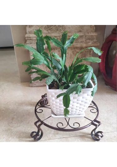 Yaozixa Büyük Boy Siyah Metal Çelik Süs Bitki Tutucu, Dışarıda Ve İçeride Kullanım, Pas Koruyucu, Sağlam Dört Ayaklı Susturucu