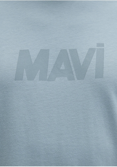 Mavi - Mavi Logo Baskılı Mavi Tişört 0612896-70838 Mavi