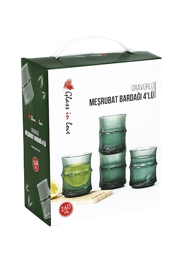 Meşrubat Bardağı - Gravürlü /4'lü