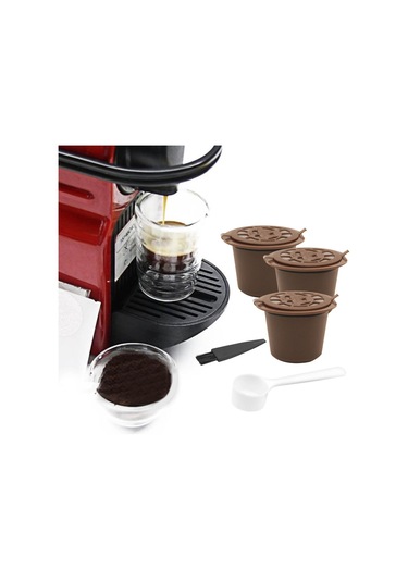 Suntek Yeniden Kullanılabilir Kahve Kapsülleri Ve Cafe Bar Style B Brown Için Kaşık Kahve Gereçleri