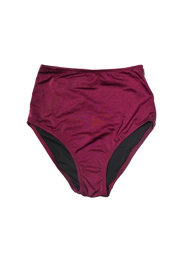 Endeep Kadın Yüksek Bel Bordo Bikini Altı-bordo