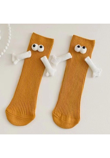 Suntek Sevimli Orta Tüp Çorap Kulüp Ünlü Ayak Komik Sarı Sarı
