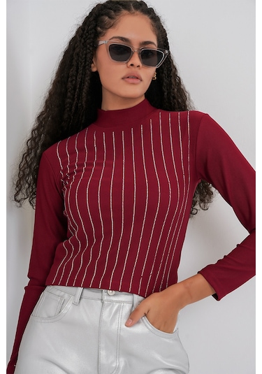 Bigdart 922 Taşlı Body - Bordo