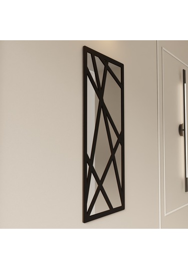Dekoratif Modern Geometrik Pleksi Ayna Siyah