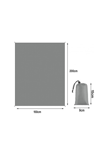 Suntek Plaj Battaniyesi Su Geçirmez Portatif Piknik Battaniyesi Koyu Gri