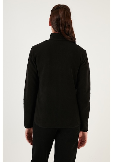 Lela Slim Fit Anti-Pilling Tüylenme Yapmayan Fermuarlı Cepli Hırka Bayan Polar 5907002 Siyah Lela Slim Fit Anti-Pilling Tüylenme Yapmayan Fermuarlı Cepli Hırka Bayan Polar 5907002 Siyah