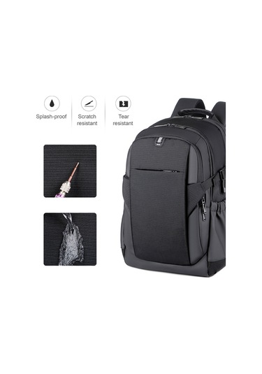 Hombey Açık Hava Çantası Dizüstü Bilgisayar Sırt Çantası Su İş Seyahat Çantası Usb Şarj Portu Hırsızlık Ö Gri