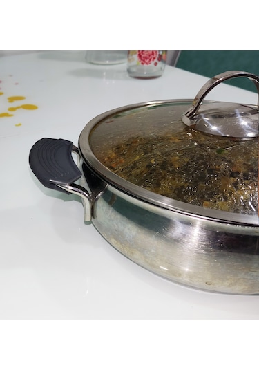 Silikon Tencere Tava Tutacağı Yanmaz Yapışmaz Tutamaç  Antrasit