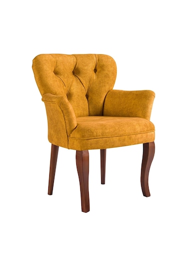 Iona Comfortcraft Luxe Berjer - Kafe Otel Mutfak Sandalyesi Tekli Koltul Hardal Sarısı