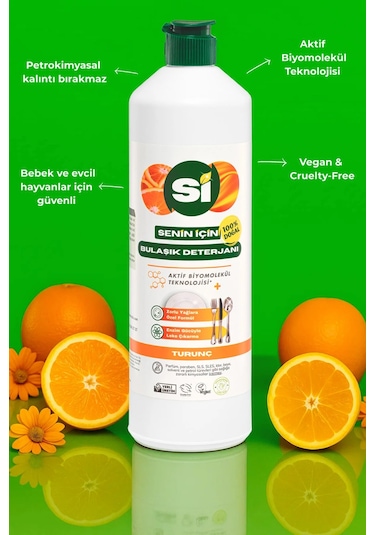 Si Senin İçin %100 Doğal Bulaşık Deterjanı Turunç Yağlı 750 Ml.