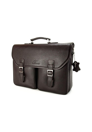 Laptop & Evrak Çantası Hakiki Dana Deri Koyu Kahverengi Erkek Büyük Boy 9928-k-134268 Siyah