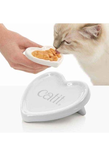 Catit Creamy Sıvı Ödül Dondurma Kabı Seramik Kalp