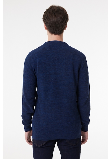 Lee Regular Fit Normal Kesim Bisiklet Yaka Indigo Erkek Triko Kazak L212149315 İndigo