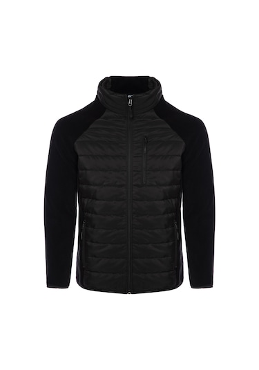 Ghassy Co. Erkek Hafif Şişme Tam Fermuarlı Polar Ceket Siyah R.A.Y