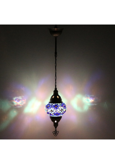 Dekoratif MOZAİK GECE LAMBASI AVİZE TEKLİ SARKIT