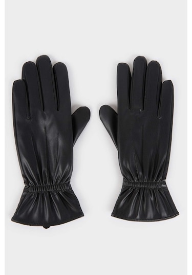 Defacto Kadın Suni Deri Eldiven F3188ax25wnbk26 Siyah