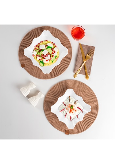 Porsima Porselen 2li Sunumluk Kahvaltılık Mini Tabak Seti 19x21cm