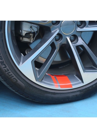 2 Çift 18 İnç 21 İnç Araba Yansıtıcı Tekerlek Modifikasyon Etiketleri, Renk: 6 Adet / Takım Beyaz