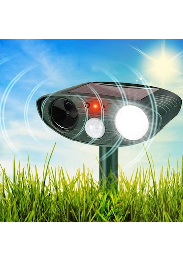 Lemestar Güneş Enerjili Ultrasonik Ve Enkare Işıklı Evcil Hayvan Kovucu - 480+ Saat Kullanim Süresi, 20 M² Alanda Etkili Abs Malzeme