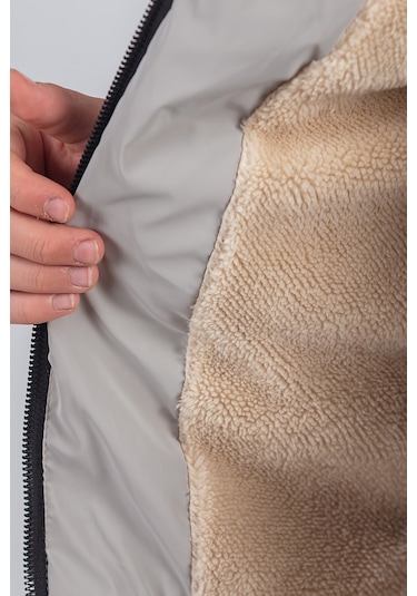 Nova Kumaş Kapüşonlu Erkek Çocuk Kışlık Mont Km2509 Bej