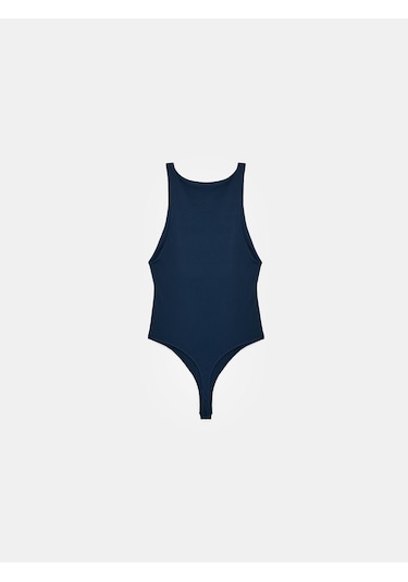 Dilvin 32836 Halter Yaka Bodysuit-k.lacivert