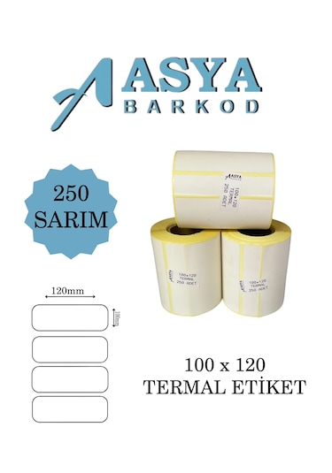 Etiket - Termal Etiket 100x120 250sarım 1 Rulo 120x100