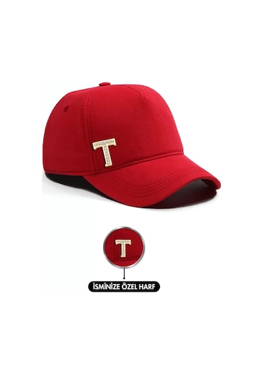 Twingold İsme Özel Gabardin Kep Şapka - Ab01005 - Kırmızı Kırmızı