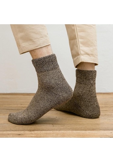 Yingfu Erkek Kış Çorapları, Kalın Nefesli İş Çorapları, Pamuk Asker Yeşili Asker Yeşili