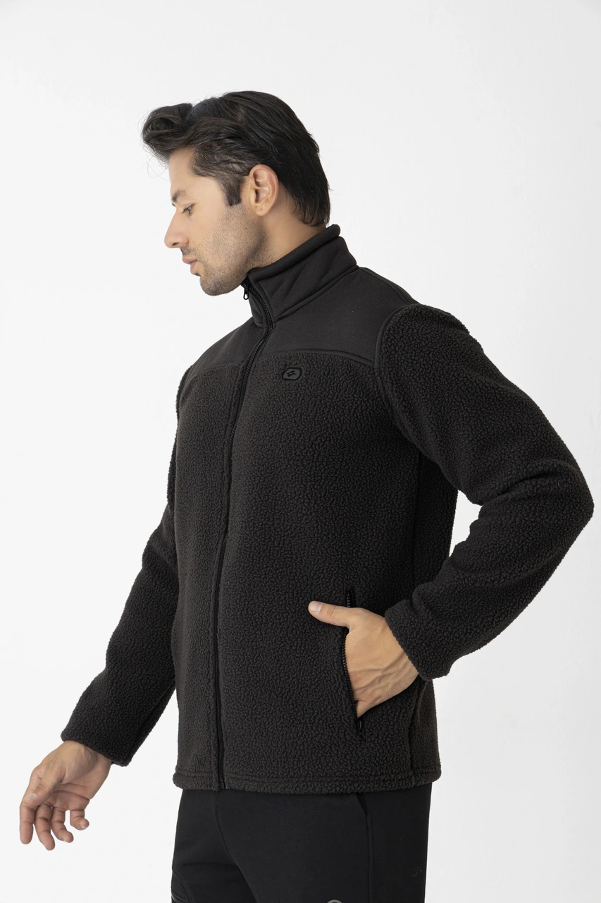 Crozwise Tam Fermuar 3 İplik Sweat Siyah 6055-10 SiYAH