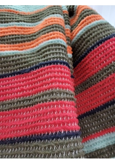 Pamuklu Battaniye Tek Kişilik Çizgili Battaniye Tv Battaniyesi