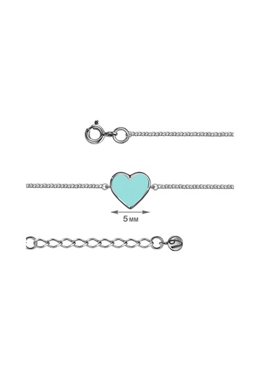 Veronika 925 Ayar Gümüş Kalp Boncuklu Emaye Kolye Bilekliği 159888699 Gri