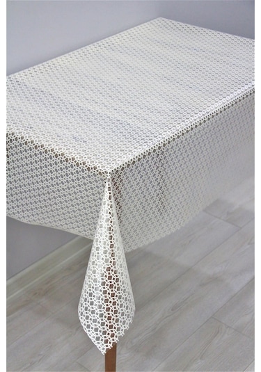 Pvc Şeffaf Kaplama Silinebilir Masa Örtüsü 0012-miniyuvarlak-krem